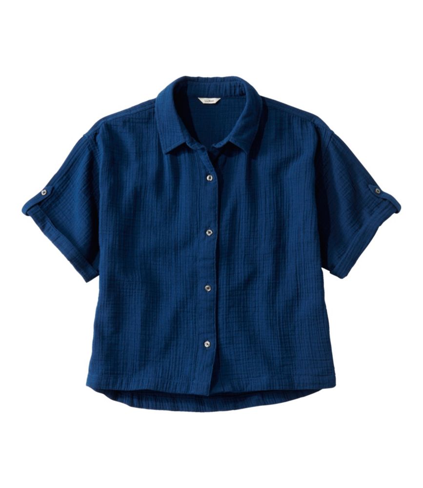Women's Cloud Gauze Crop ButtonUp Shirt CoverUps & Rash Guards at L