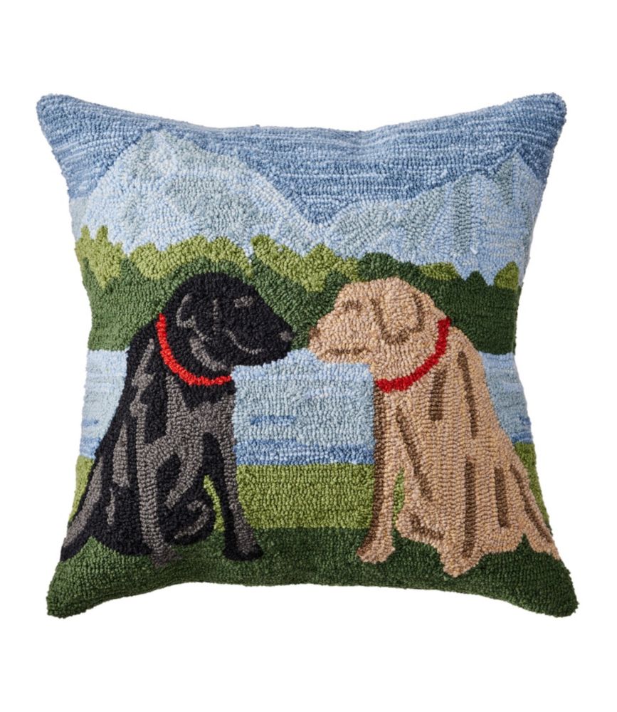 Indoor/Outdoor Hooked Pillow, Mountain Dogs Throw Pillows at L.L.Bean