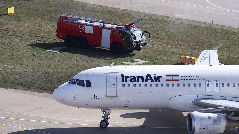 Airbus with 110 on board skids off runway in western Iran amid heavy