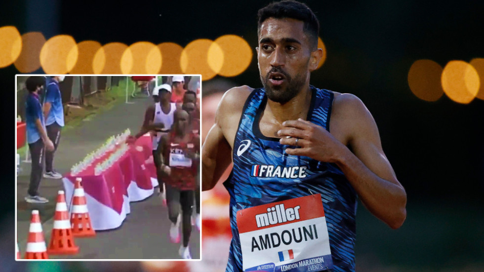 Water you doing?! French marathon runner Amdouni faces accusations of