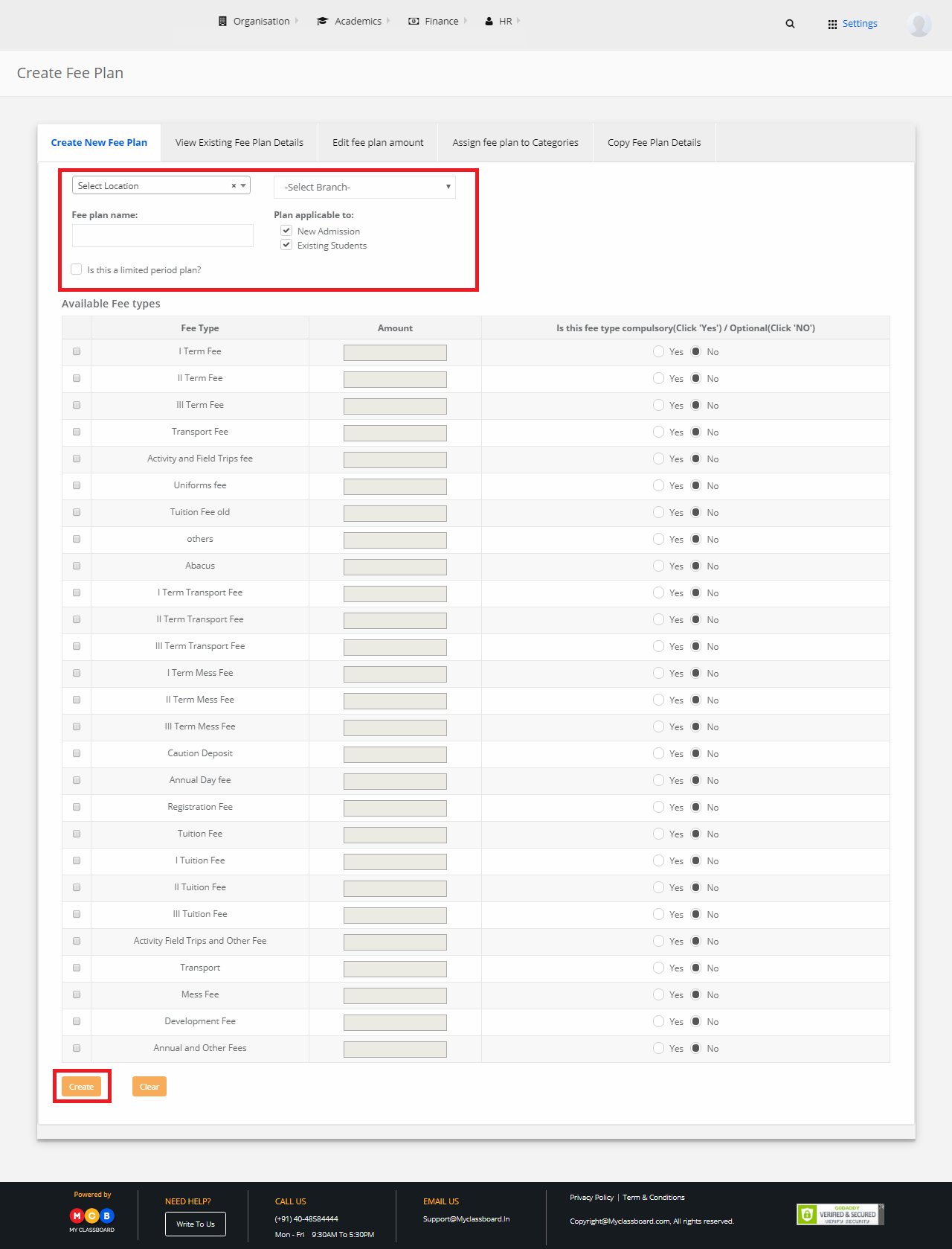 How to create & edit Fee Plans? School Management Software School