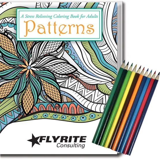 Adult Coloring Book Kit Relaxing Patterns Promotional Giveaway