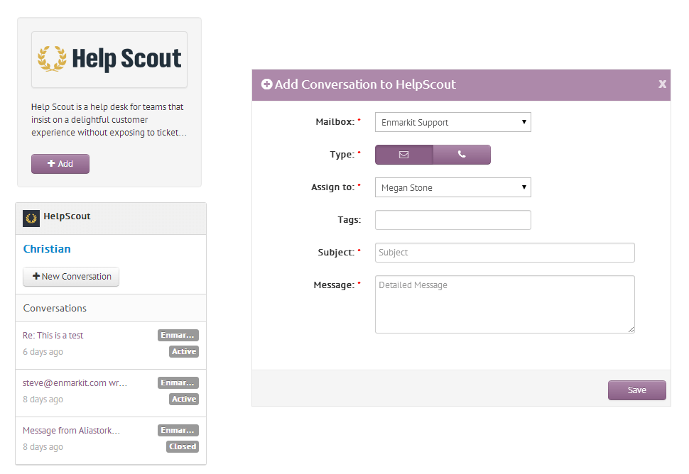 Help Scout Integration Agile CRM