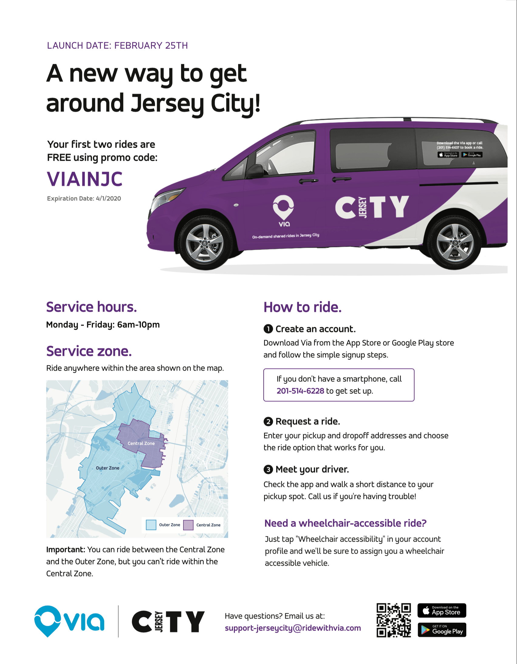 JC + Via NJ's 1st OnDemand Public Bus Service City of Jersey City