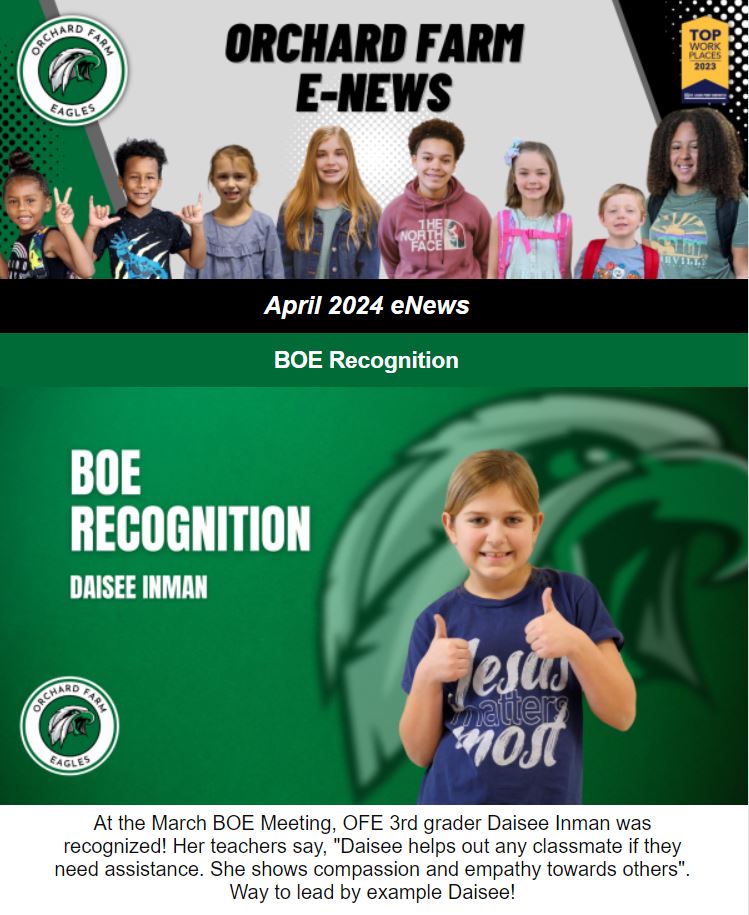 OFSD eNews April 2024 - Orchard Farm School District