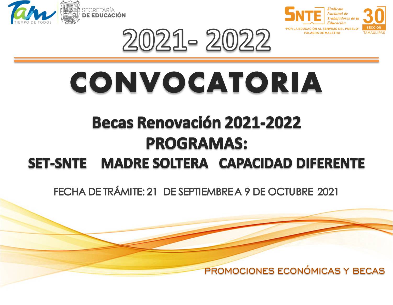 Convocatoria Becas Renovación 20212022 Sección 30 SNTE