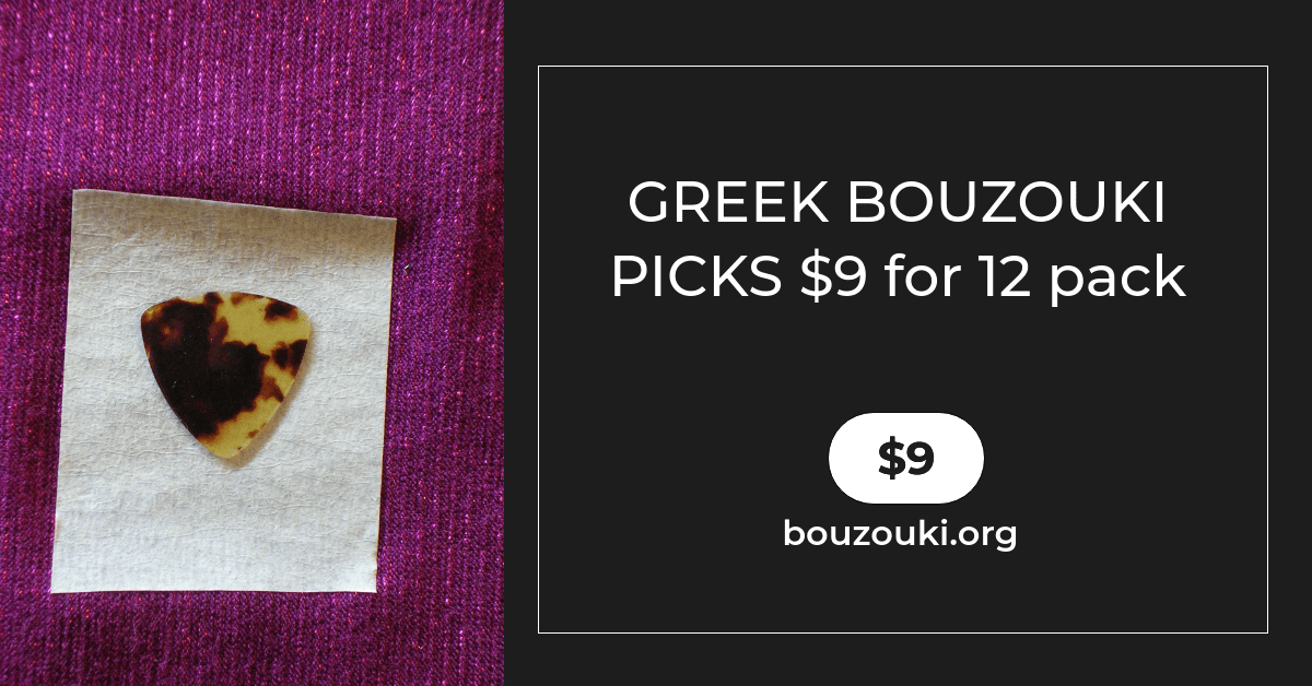 GREEK BOUZOUKI PICKS 9 for 12 pack BOUZOUKI WORLD