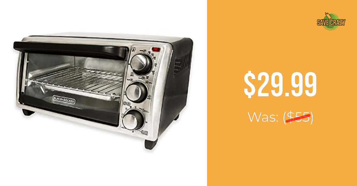 BLACK+DECKER 4-Slice Toaster Oven, Even Toast Technology, Fits a 9" Pi