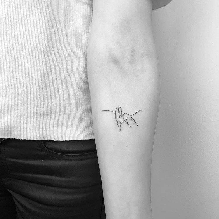Continuous Line Pegasus Tattoo On The Inner Forearm. 750_x_750_jpg