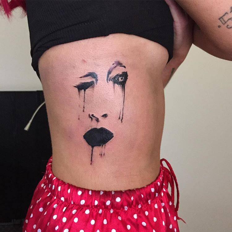Marilyn Manson Portrait Tattoo On Halsey's Right Side 750_x_750_jpg