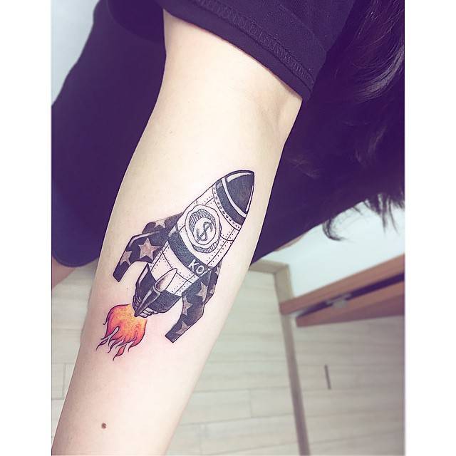 Rocket Tattoo On The Forearm. 640_x_640_jpg