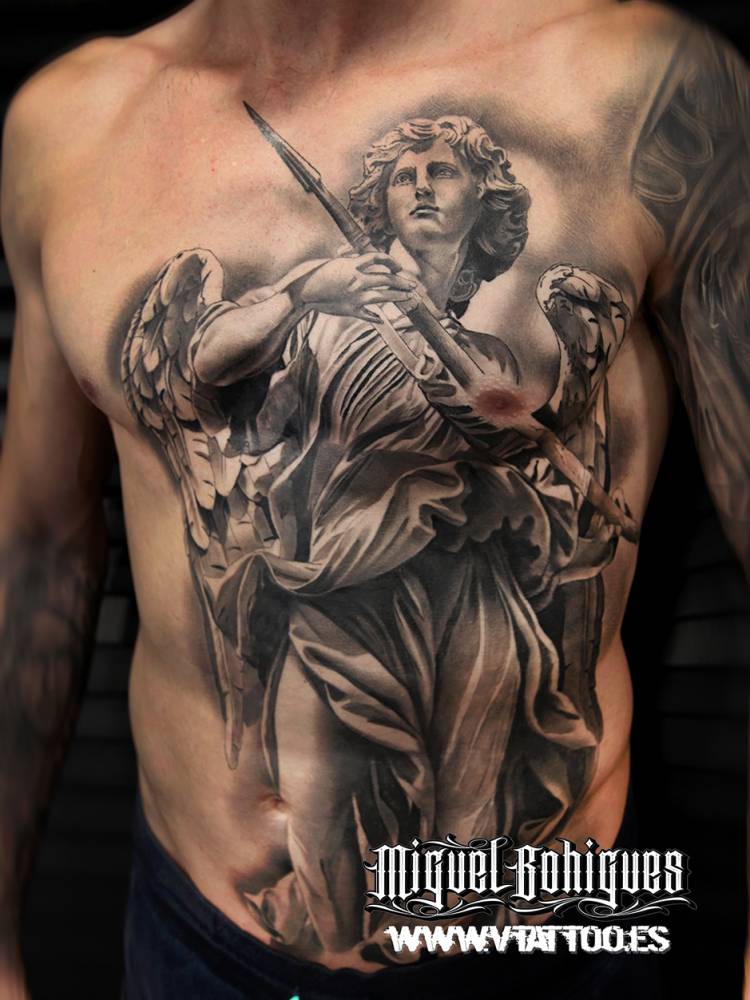 Tatuaje De Un Ángel De Estilo Black And Grey Inspirado 1000_x_750_jpg