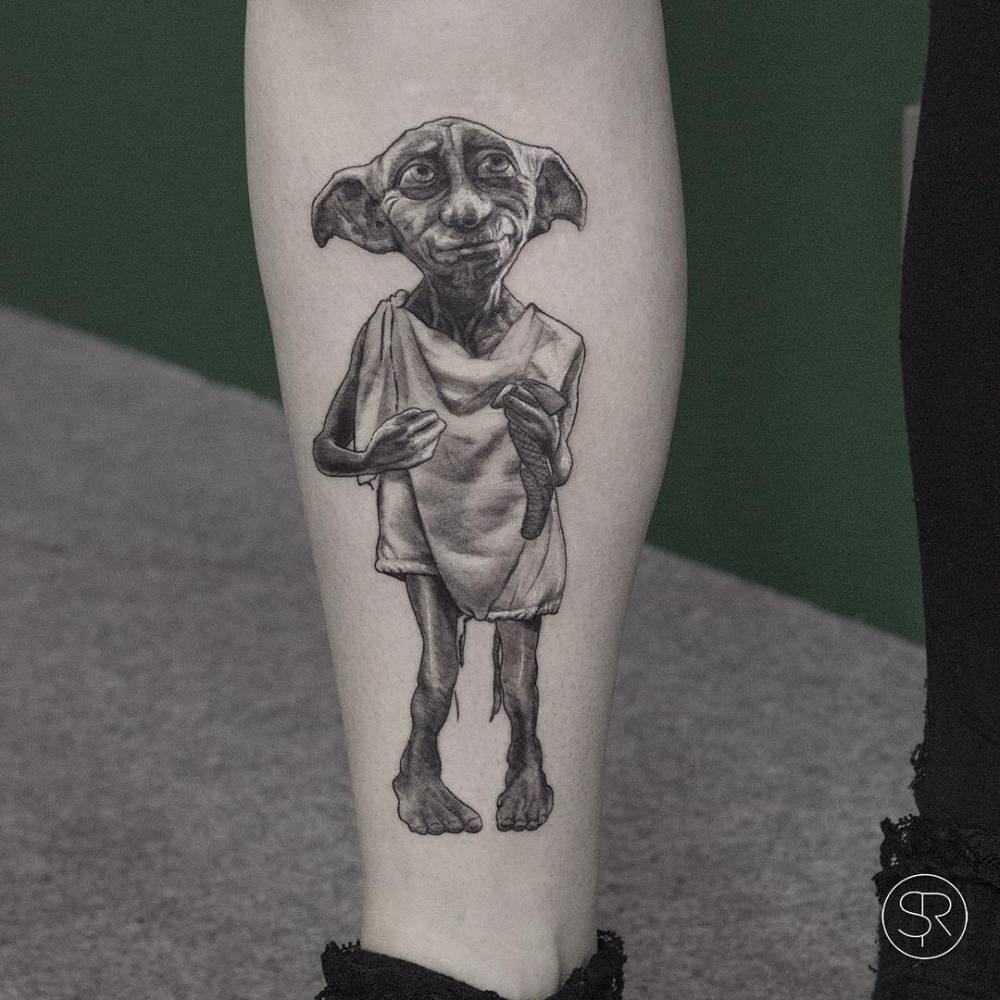 Dobby the house elf tattoo on Kimberly.