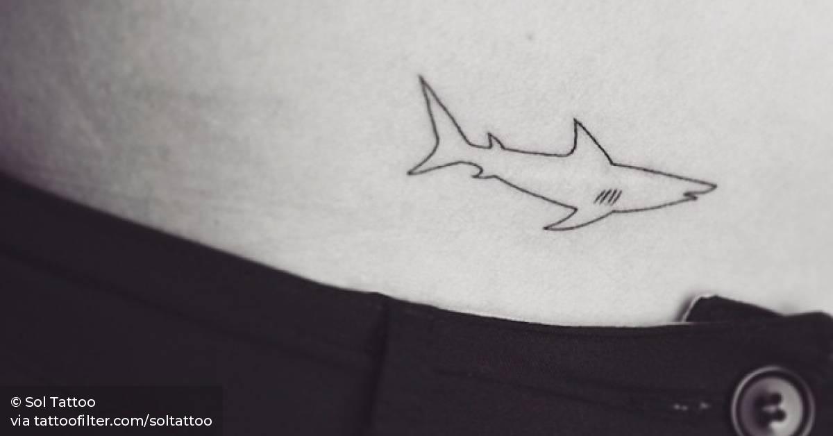 Minimalist Shark Tattoo On The Pelvis. 628_x_1200_jpg