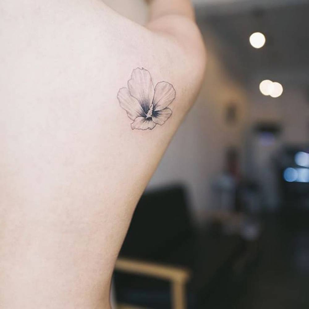 Hibiscus Flower Tattoos Shoulder Blade Best Flower Site