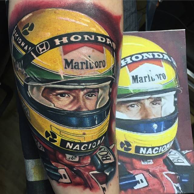 Realistic Ayrton Senna Tattoo On The Leg. 640_x_640_jpg