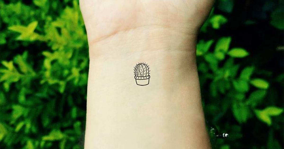 Small Cactus Pot Temporary Tattoo, Get It Here ▻ 628_x_1200_jpg
