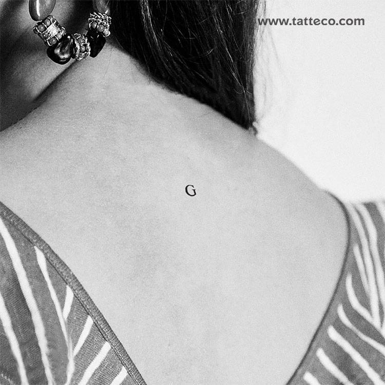 Serif Capital G Letter Temporary Tattoo, Get It Here 750_x_750_jpg
