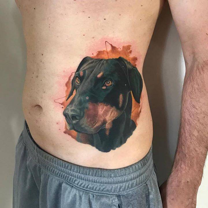 Realistic Doberman Head Tattoo On The Left Side Of The 720_x_720_jpg