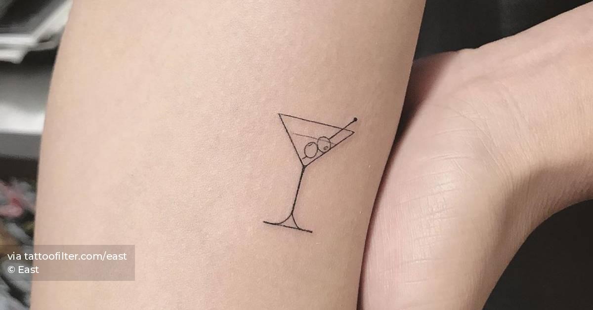 Martini Glass Tattoo Design