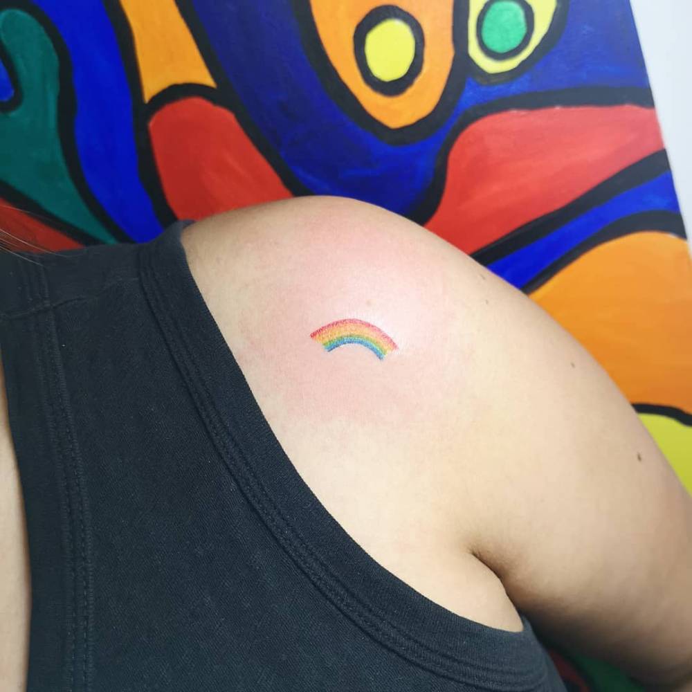 Rainbow ? shoulder tattoo