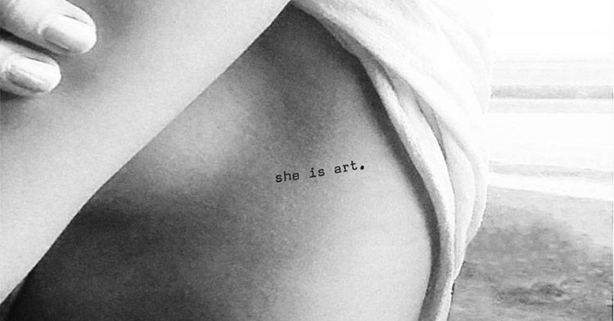 Typewriter 'she is art' temporary tattoo, get it here