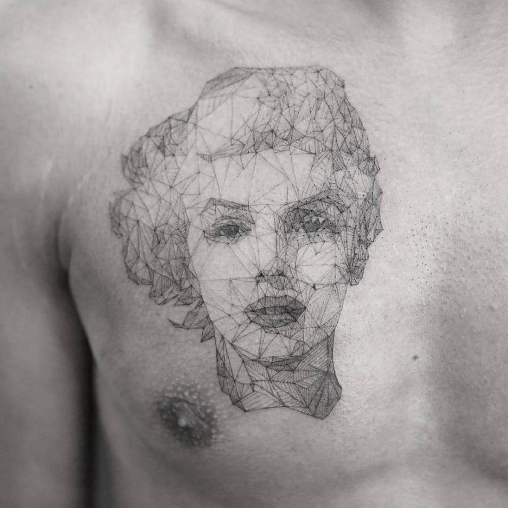 Marilyn Monroe's Low Poly Portrait Tattoo On The Right 1000_x_1000_jpg