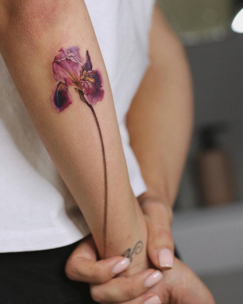 Watercolor Iris Tattoo On The Inner Forearm 1000_x_800_jpg