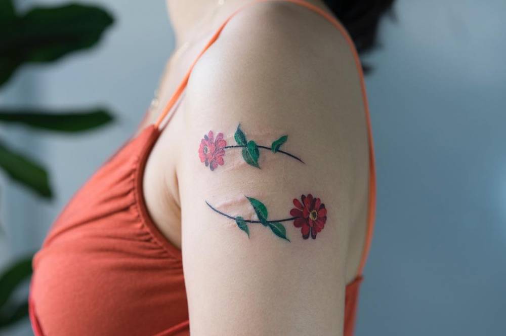 Flower scar cover.