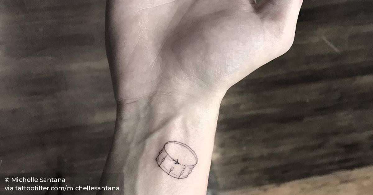 Minimalist Drum Tattoo On The Inner Wrist. 628_x_1200_jpg
