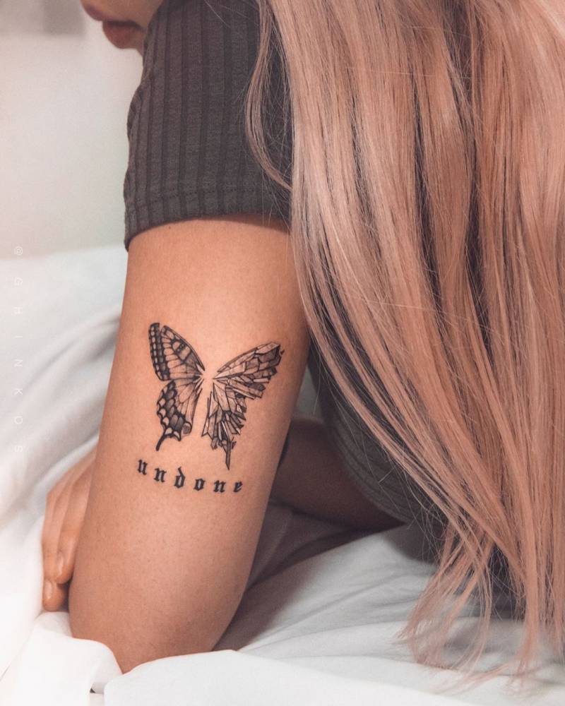 Butterfly With Broken Wing Tattoo