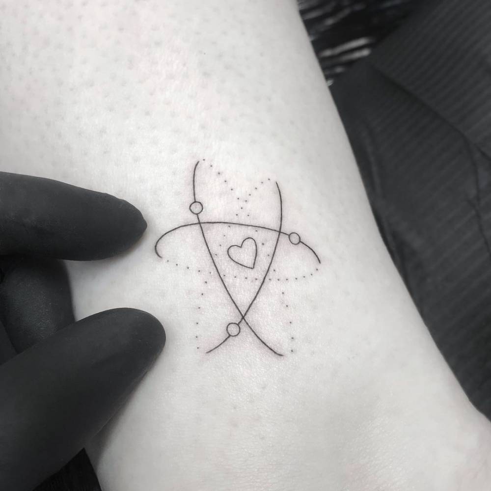 Fine Line Atom Tattoo On The Ankle. 1000_x_1000_jpg