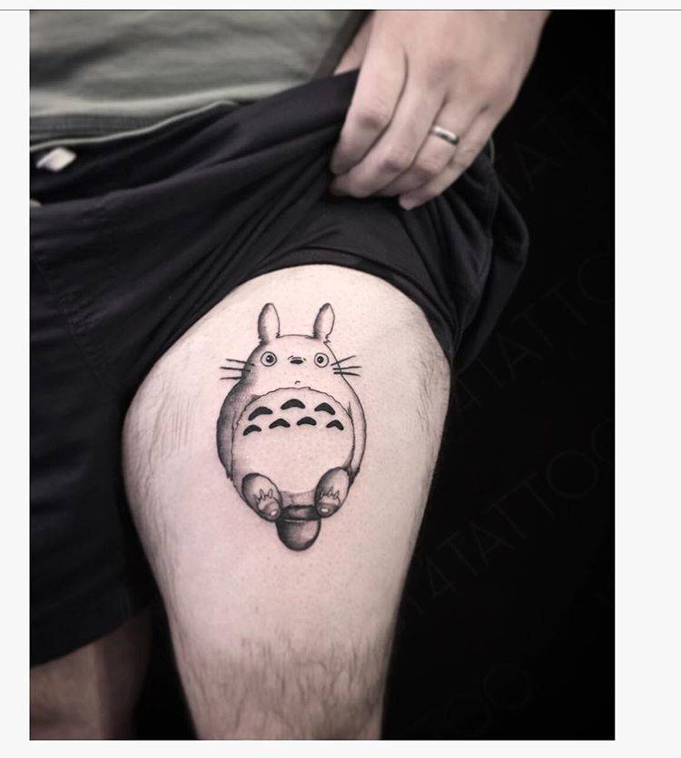 Totoro Tattoo On The Left Thigh. 835_x_750_jpg