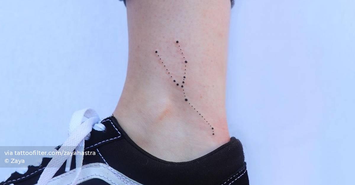 Minimalist Taurus Constellation Tattoo On The Ankle. 628_x_1200_jpg