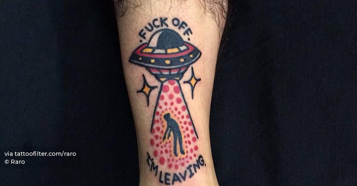 Traditional Style Ufo Tattoo On The Ankle. 628_x_1200_jpg