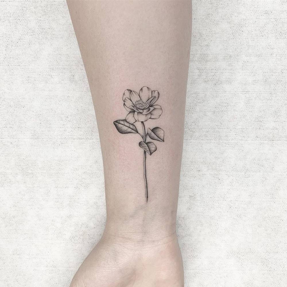 Micro-Realistic Magnolia Tattoo On The Inner Forearm. 1000_x_1000_jpg