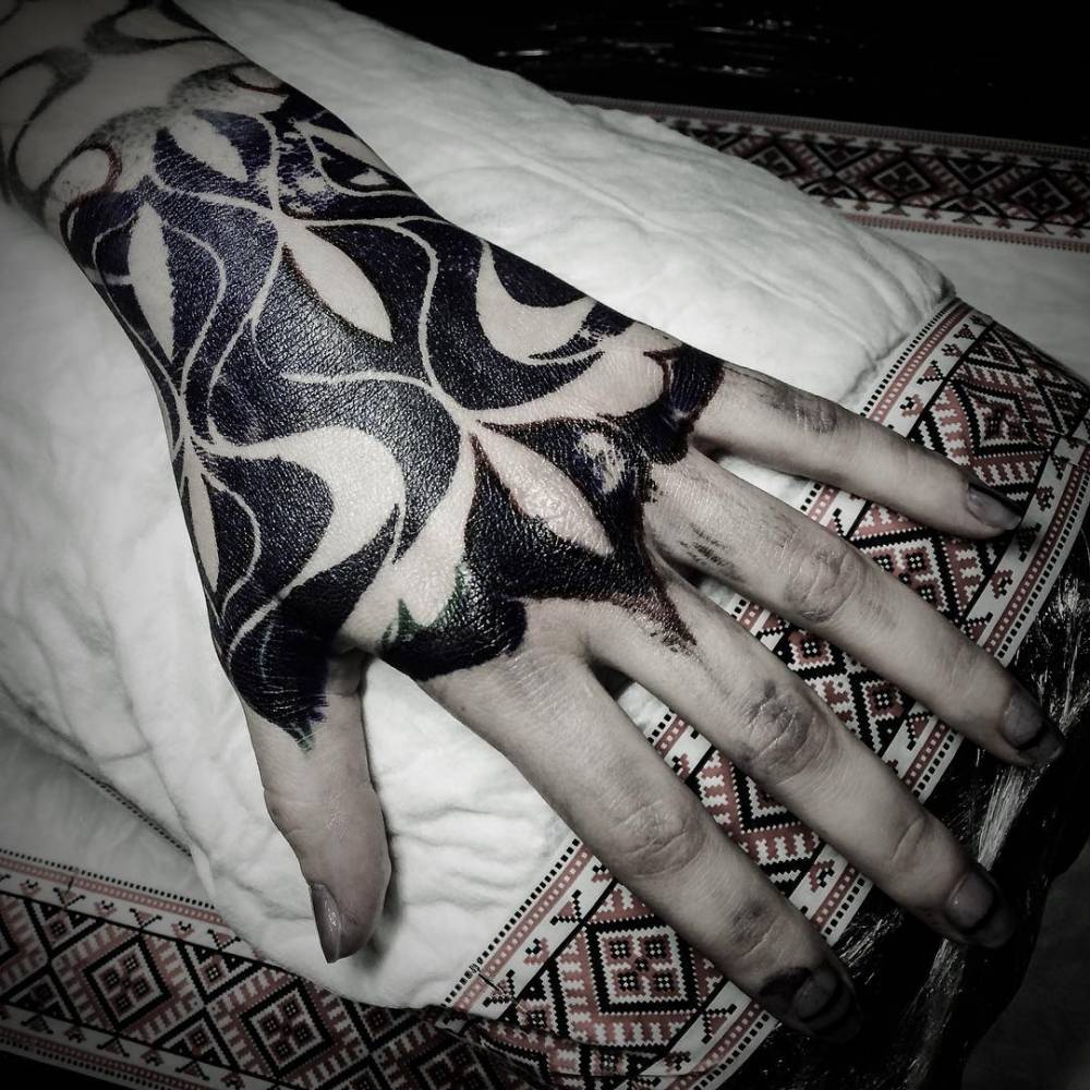 Geometric Patterned Hand Tattoo. 1000_x_1000_jpg