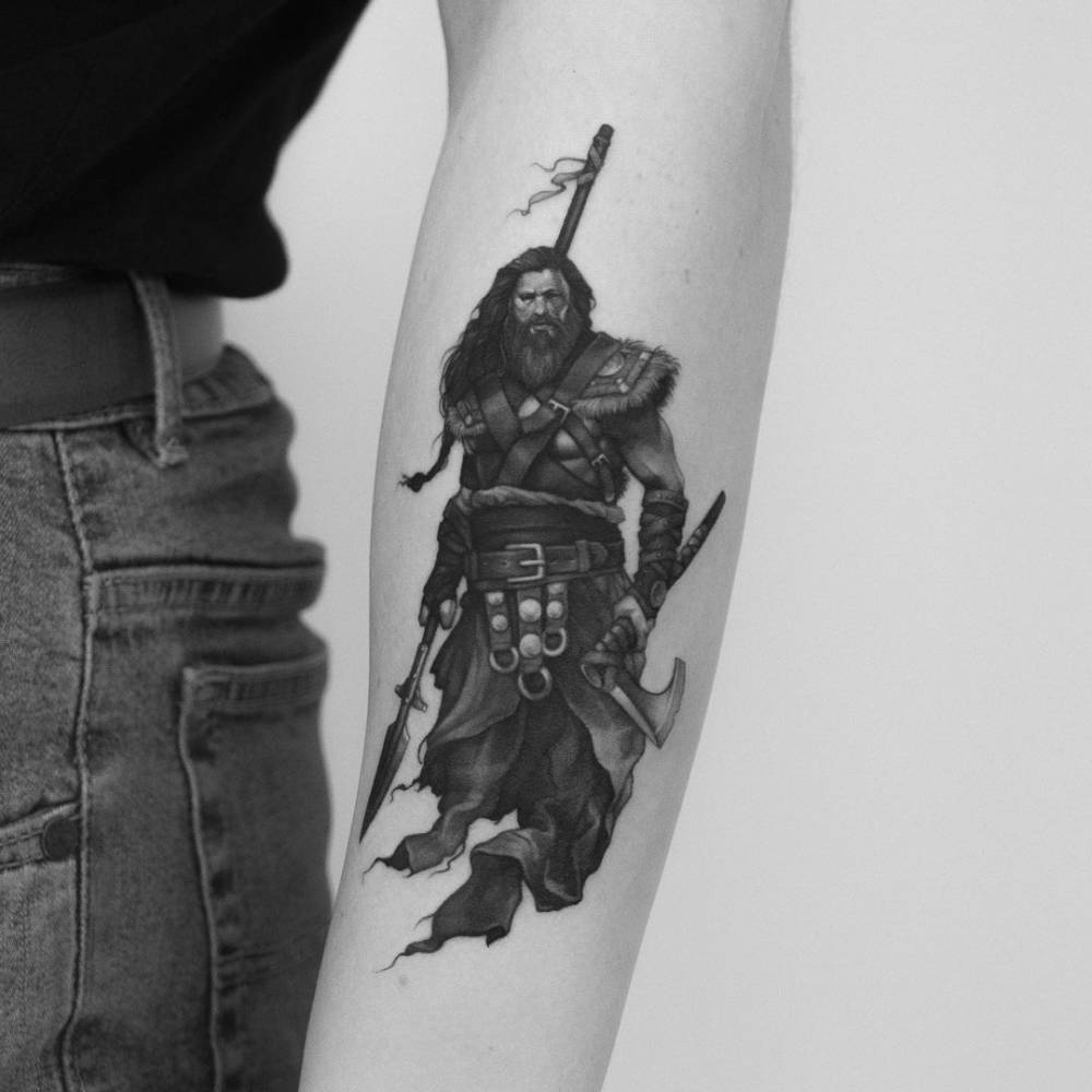 Micro-Realistic Viking Tattoo On The Forearm. 1000_x_1000_jpg