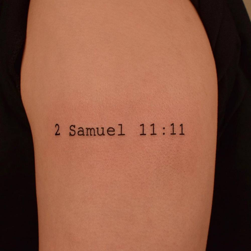 2 Samuel 11:11" Lettering Tattoo On The Upper Arm. 1000_x_1000_jpg
