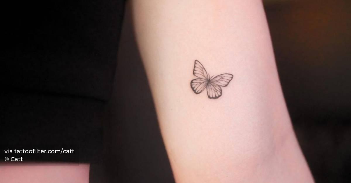Fine Line Butterfly Tattoo On The Inner Arm. 628_x_1200_jpg