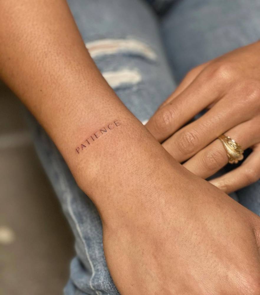 Patience" Lettering Tattoo On The Wrist. 1000_x_882_jpg