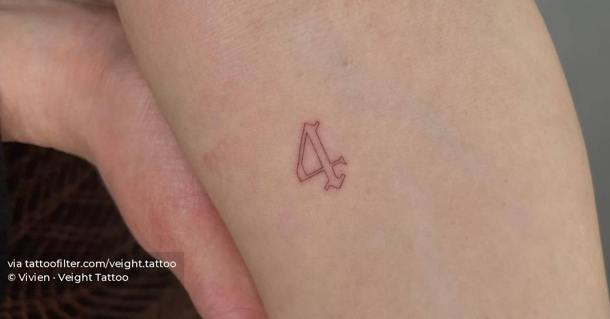 Tattoo Of The Number "4" Located On The Inner Forearm. 628_x_1200_jpg