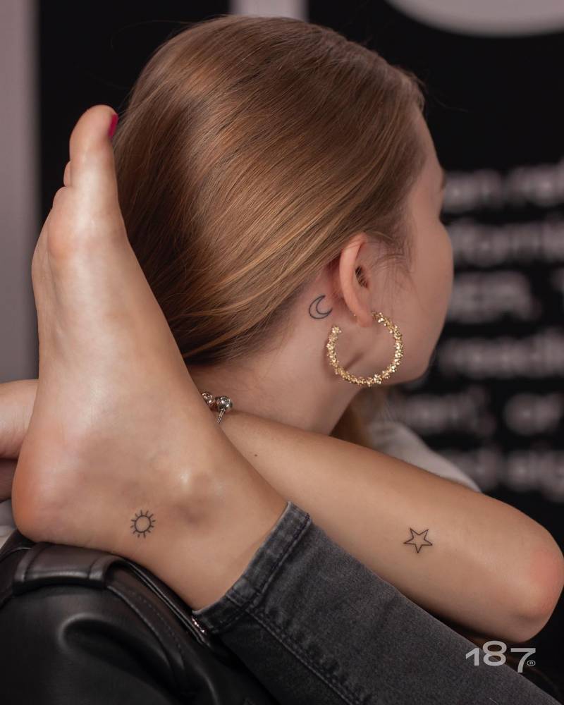 Crescent Moon, Sun And Star Tattoos Done For Three Best 1000_x_800_jpg
