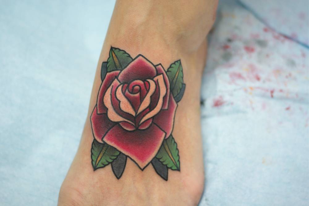 Classic rose tattoo