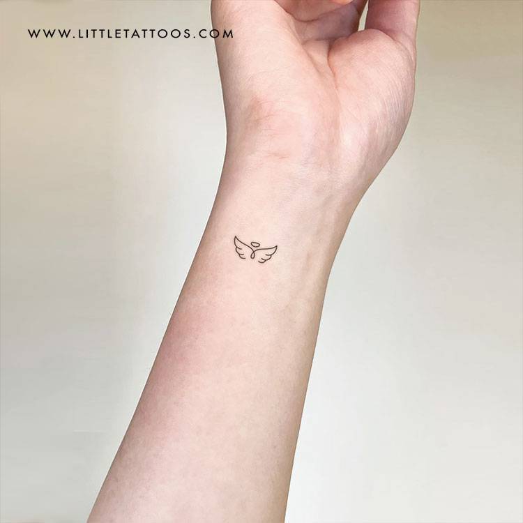 Angel wings and halo temporary tattoo, get them here