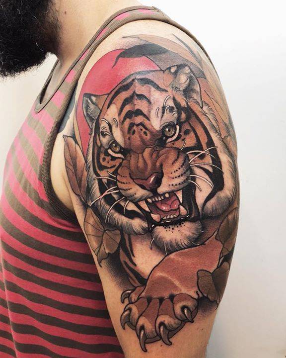Tatuaje De Un Tigre De Estilo Neotradicional. 720_x_576_jpg