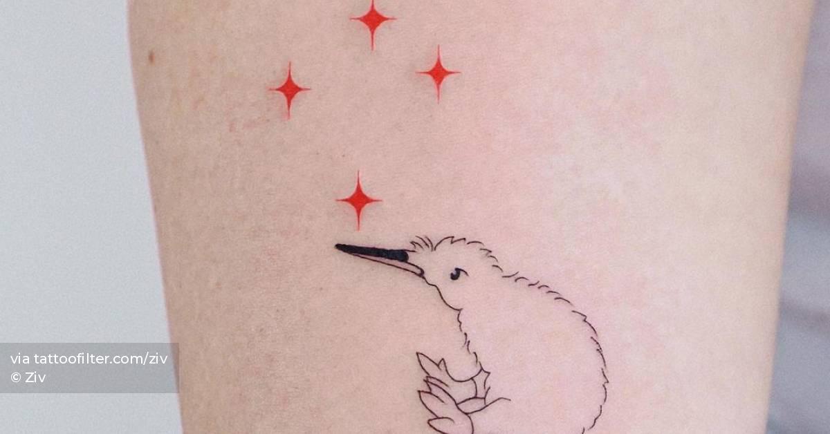 Kiwi bird tattoo located on the inner forearm,