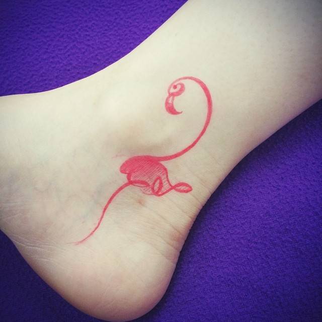 Flamingo Tattoo On The Right Inner Ankle. 640_x_640_jpg