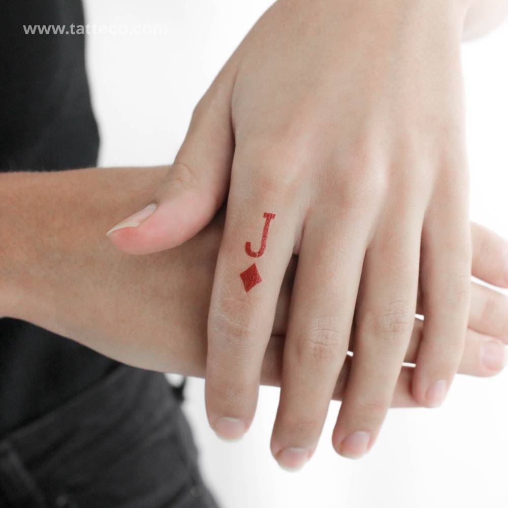 Jack Of Diamonds temporary tattoo located on the