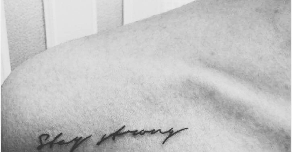 Stay Strong" Tattoo On The Right Shoulder. 628_x_1200_jpg